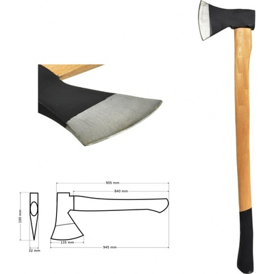 Geko G72215 dřevěná násada, 1600 g x 32"