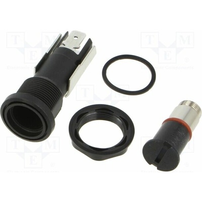 SCHURTER 0031.2205 Zásuvka; 5x20mm; 16A; 250VAC; FIZ; na panel; černá; UL94V-0; IP67