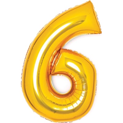Amscan Балон от фолио цифра 6 златен 66 см