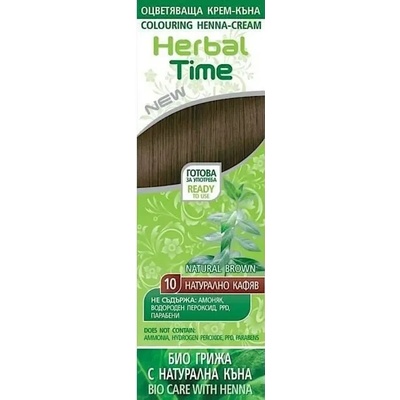 Herbal Time Крем къна за коса, Натурално кафяв, 10