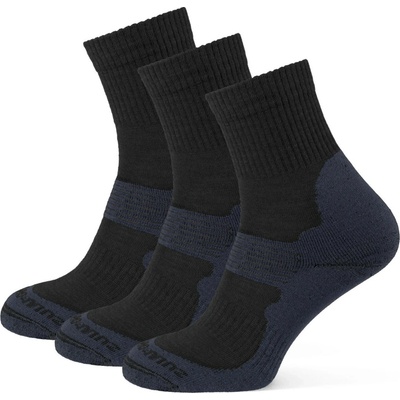 Zulu Merino Allseason 3-pack ponožiek čierna /sivá