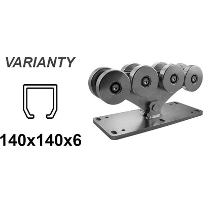 CAIS Vozík pre C-profil 140x140x6mm 8 roliek SPEED L
