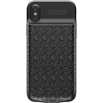 Baseus Plaid Backpack Power Bank Battery Case 3500mAh - удароустойчив кейс с вградена батерия за iPhone XS, iPhone X (черен)