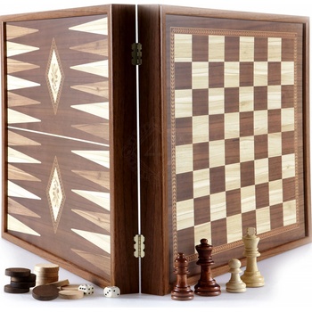 Manopoulos Šachy a Vrhcáby, souprava 2v1 Klasický design, 39x39 cm