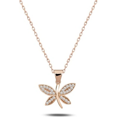 Olivie Strieborný náhrdelník vážka rose 5547