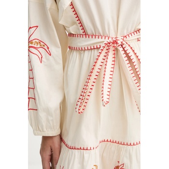 Never Fully Dressed Памучна рокля Never Fully Dressed в бежово къса разкроена NFDDR1964 (NFDDR1964)