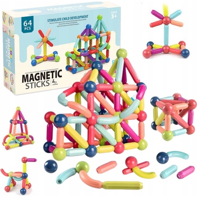 Luxma Magnetické stavebnicové kocky – edukačná sada (64 ks)