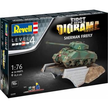 Revell Самолет за сглобяване REVELL First Diorama Sherman Firefly 54 части (R03299)