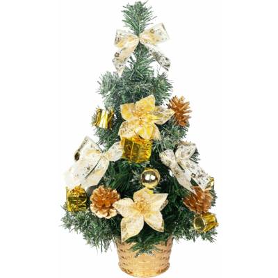 Stromček MagicHome Vianoce, ozdobený, zlatý, 40 cm