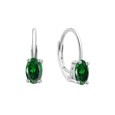Nubis stříbrné náušnice s oválným zirkonem NB-3946