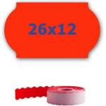 CDRmarket Ценови етикети за клещи, 26mm x 12mm, 900 бр. , сигнално червени (ETRL-26x12-red)