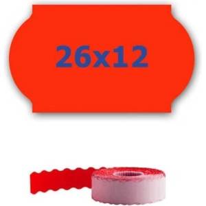 CDRmarket Ценови етикети за клещи, 26mm x 12mm, 900 бр. , сигнално червени (ETRL-26x12-red)