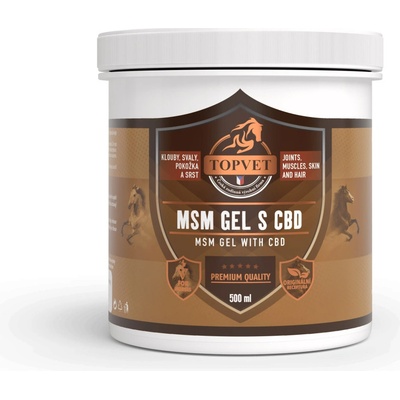 Topvet MSM gél s CBD pre kone 500 ml