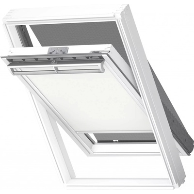 Velux DOP MK08 DKL SWL 1025 bílá + markýza, bílé lišty