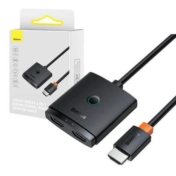 Baseus HDMI адаптер Baseus, 2в1, с 1 м кабел, Черен (B01331105111-01) (B01331105111-01)