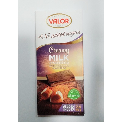 Valor Čokoláda mliečna krémová, bez cukru, so sladidlami 36% 100 g