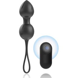 Brilly Glam Vibrating Kegel Beads with Remote Black