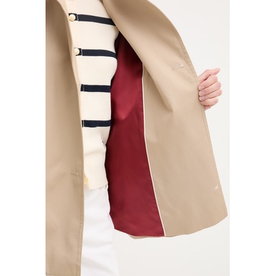 Tommy Hilfiger къс шлифер дамски от памук (WW0WW49586)