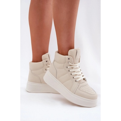 Evento vysoké dámske sneakers na platforme béžové tillive krémová
