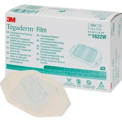 3M Tegaderm transparentní filmové krytí 4,4 x 4,4 cm bez výřezu 1622W 100 ks