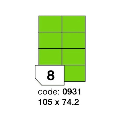 Rayfilm R0130 fluo zelené etikety 105x74,2mm 100 listů