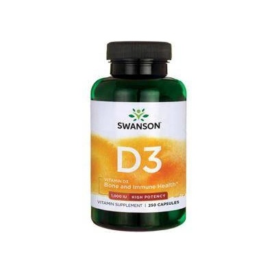 Swanson Витамин d3 - висока ефективност swanson, 1000iu, 250 капсули, 4297