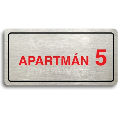ACCEPT Piktogram APARTMÁN 5 II - stříbrná tabulka - barevný tisk