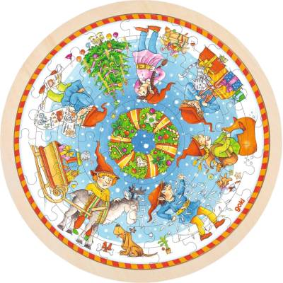 Goki Vianočné drevené puzzle