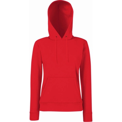 Fruit of the Loom mikina Classic Lady-Fit Hooded Sweat s kapucí dámská Červená