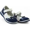 Dětské baleríny laky na suchý zip kožená vložka 6483