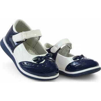 Dětské baleríny laky na suchý zip kožená vložka 6483