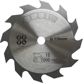 STANLEY pilový kotouč na dřevo TCT/HM 12 zubů 170x16 mm