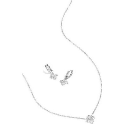 ORNAMENTI Set náhrdelníku a náušnic Flower silver OOR800169 – Zboží Dáma