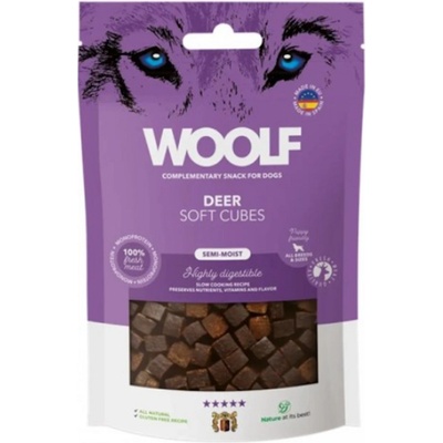 WOOLF Pamlsky pro psy soft cubes jelení 100 g