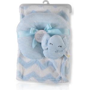 Cangaroo Одеяло с възглавница Cangaroo - Sammy, 90 x 75 cm, синьо (108605) - baby