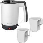 Concept RK7030-компактна пътна електрическа кана 0, 5 л 1080W/230V сива/бяла + 2 чаши (CO0122) Електрически кани