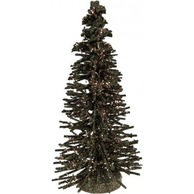 Clayre & Eef Zelená dřevěná vánoční dekorace stromeček – 14x25 cm