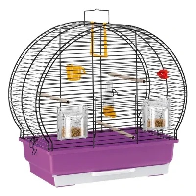 Ferplast - Cage Luna 2 BLACK - Оборудвана клетка за птици - размер 44, 5 x 25 x 45, 5 см