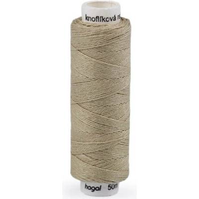 Nitě lněné knoflíkové 50 m 712 béžová písková