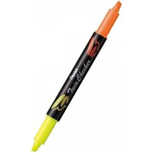 Pentel Двулицев маркер Pentel Twin Checker жълт и оранжев, 1.0 - 3.5 mm, за всички типове хартия