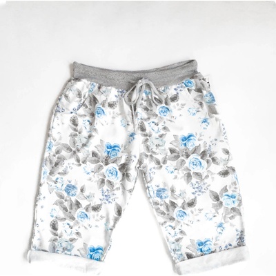 D-Stiag dámské bavlněné kraťasy s růžemi Modrá