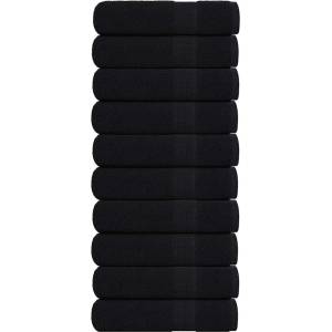 vidaXL Кърпи за баня FROGN 10 бр. Черни 100x150 см 360 г/м2 (136958)