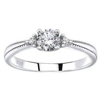 SILVEGO Strieborný prsteň so Swarovski Zirconia JJJR1189
