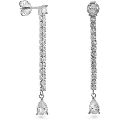 Again Jewelry stříbrné visací náušnice s kubickými zirkony AJNS0024