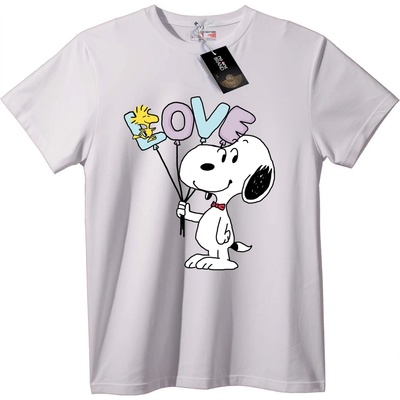 NOONEBRAND Тениска Snoopy & Woodstock любов - XXS, White