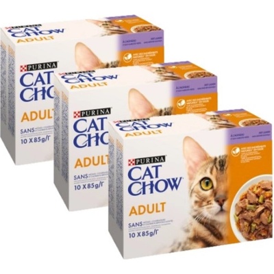 PURINA Cat Chow krmivo pre dospelé mačky s jahňacím mäsom a zelenými fazuľkami v želé 30 x 85 g