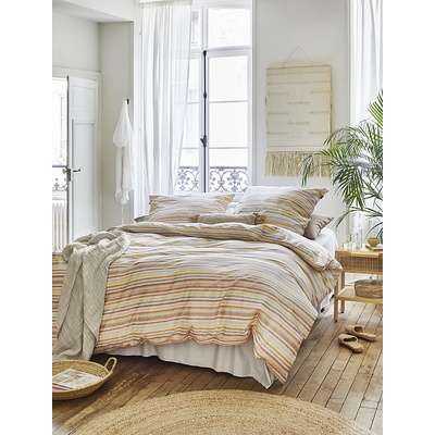 Irisette luxusný jemný krep EASY 8513-50 oranžové pruhy 140x200 70x90