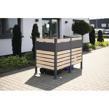 Westmann box 2 kovový box na odpadkové koše 2 x 240l, imitácia dreva