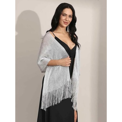 Classic Scarf dámská bílá šála se stříbrnou