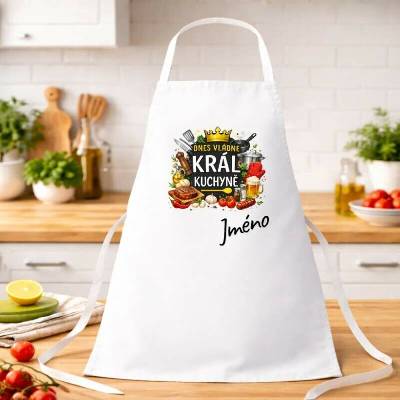 Nápojík Kuchyňská zástěra Dnes vládne král kuchyně
